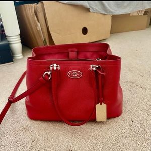 Red Coach Small Kitt Carryall Crossbody Satchel Handbag USA PAT 5722126 COMAG